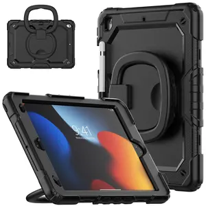 Rotating Stand Tablet Case, Total Protective Dustproof & Shockproof Tablet Protective Cover, Tablet Protector Compatible with iPad 7/8/9th 10.2 Inch