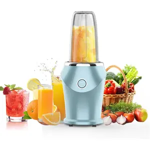Portable Blender Mint Blue,Personal Blender with 13.5oz ABS Cup, 4- Stainless Steel, -Button  for Smoothies, Shakes, Juices - , Office, Gym, Travel