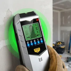 Professional Handheld Metal Detector and Wall Scanner for Pipe and Wire Detection, Multi-Mode Depth Sensor with LCD, Portable Tool for Home Renovation and Construction Safety, Essential Inspection Kit