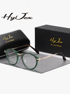 HyJex 1 Piece Unisex Casual Style Full Frame Plaon Glasses Refined Functional Round Frame Plaon Glasses