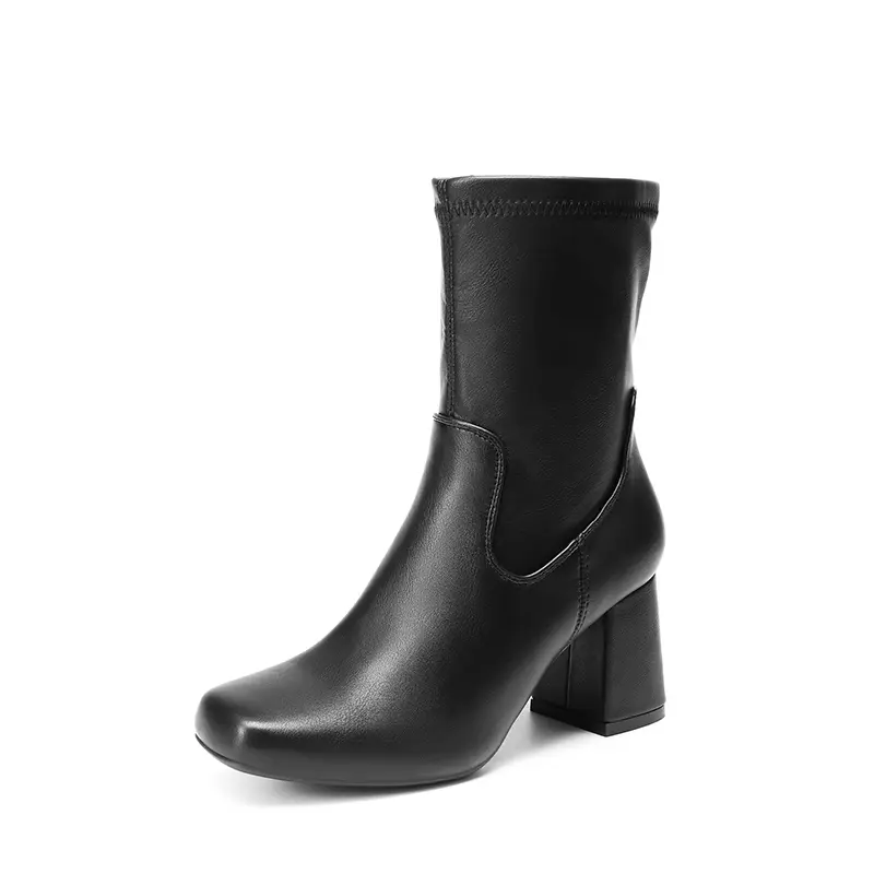 Dream Pairs Women's Retro Mid-Calf Boots, Stylish Synthetic Patent Statement Footwear with Square Toe and Chunky Block Heel, Soft Comfortable Heels with Inside Zip for Casual Wear, Design, Shoes, Retro Look