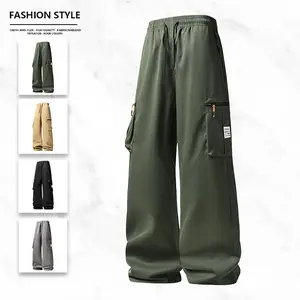 Vintage Military Style Multi-Pocket Work Pants in Grey - Fitted & Comfortable Everyday Wear for Women - Practical & Versatile Womenswear Bottoms with Sturdy Construction and Versatile Color Options