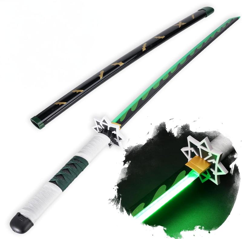 Swords Republic Light-Up Demon Slayer Katana 41 Inch Collectible Gift with Rechargeable USB Lightsaber Retractable Neopixel Lightsaber & Supplier Warranty