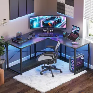 Casacomoda Computer Desk L Shaped, 51 Inch Reversible L Shaped Desk, Gaming Desk, Home Office Desk, Carbon Fiber Black