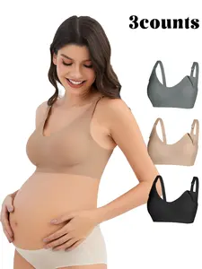 Women's Maternity Nursing Bra Set, Front Button Design, Comfortable Breastfeeding Support, Casual Style, All Season Wear, Maternity Bras