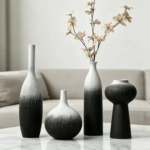 Modern Nordic Ceramic Graduated Vase, Creative Home Decor for Living Room TV Stand, Office Desk Table Ornament, Artisan Craftsmanship