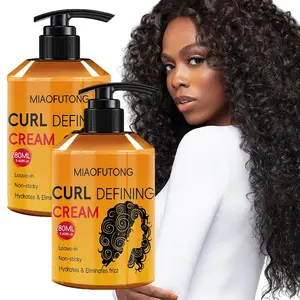 2 bottles of 280ml curly hair styling Hydrating cream, formulated for wavy and curly hair types, can enhance the luster and fluffiness of hair. It contains castor oil, shea butter, Rosemary, moisturizes hair, and soothes frizz