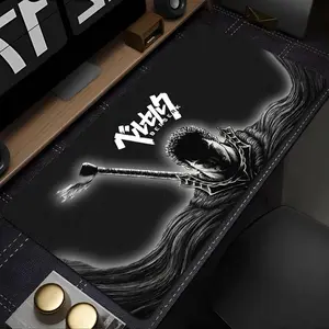 Berserk Anime Anti-Scratch Mouse Pad, 90x40cm XXL Gaming Desk Mat with Smooth Flexible Rubber, Locking Edge, Anti-Slip Base, Extended Keyboard Pad for PC Gamers, Ideal Gift, Anti-Scratch Mouse Pads