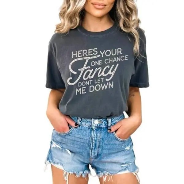 One Chance Fancy Shirt - Country Shirt, Reba Shirt, Concert  Country Band Tee Cotton Top Tshirt Womenswear