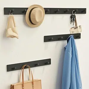 Rustic Wall Hooks 4-Pack - Vertical Coat Rack for Entryway, Bedroom, Closet - Farmhouse Hanging Organizer with 16 Pegs - Space-Saving Hat & Shoe Storage for Office, Kids Room, Small Spaces