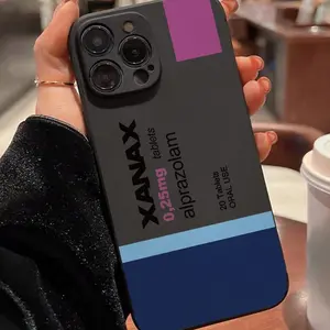 Stylish TPU iPhone Case Protection with Xanax Calm Pill Design, Compatible with iPhone 6/7/8/11/12/13/14/15/16 Pro Max, Trendy Fashion Accessory