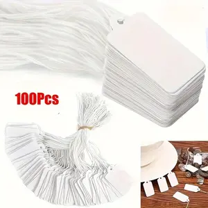 100pcs Price Tags, Easy to Write, Blank Price Stickers, Wedding Party Paper Labels, Mini Objects, Hanging Decorations, Jewelry Price Tags