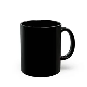 11oz Reusable Glossy Finish Microwave Safe Black Ceramic Mug - Plain Look Washable Kitchenware, Home-Office Drinkware, Christmas Gift for Coffee Lovers, Personalized Tea Cup