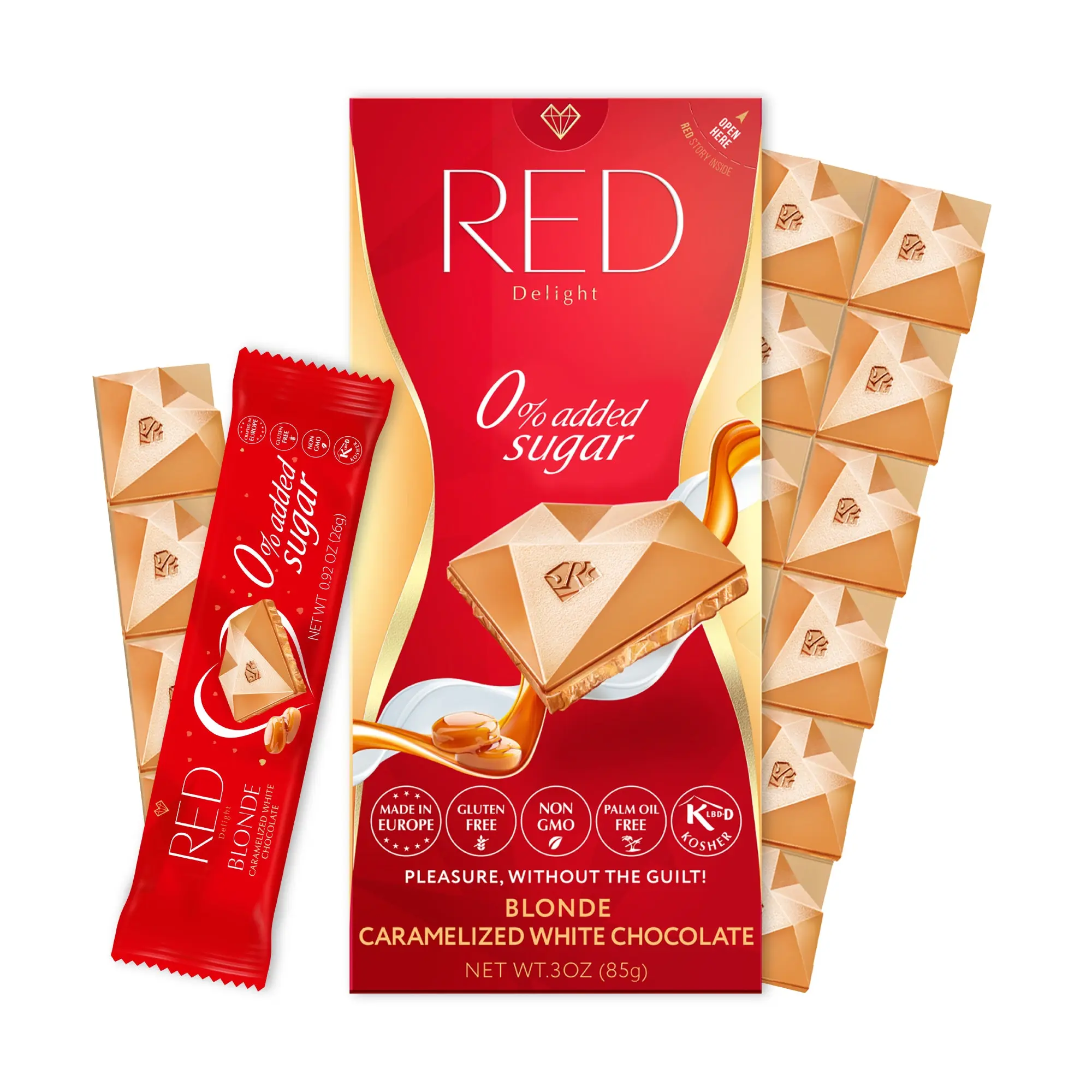 RED Delight Blonde, Caramelized White Chocolate - No Added Sugar ...