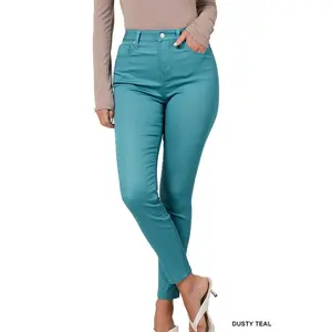 Zenana HIGH-RISE SKINNY COLOR DENIM PANTS