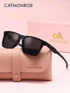 CATMONROE Newly Upgraded TR-90 Sport Polarized Sunglasses Equipped With TAC Lenses To Prevent UV Exposure And Reduce Glare. Square Frame Rubber Comfortable Nose Pad With Classic Design And Neutral Brand Packaging