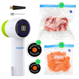 INKBIRD 4 in 1 Handheld Vacuum Sealer White & Green 60Kpa Strong Suction USB Rechargeable Portable Food Preservation Solution with Mason Jar Lids & Food Bags TikTokShopHolidayHaul