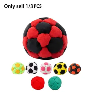 1/3PCS Soccer Hackys Footbag Sacks, Soft Plush Footbags for Adults, Hackys Footbag Sacks, Knitted Footbag Sacks Set, Cute Knitted Hackys Foot Bags, Vibrant Sports Design for Indoor & Outdoor Play, Party Favors, and Coordination Training