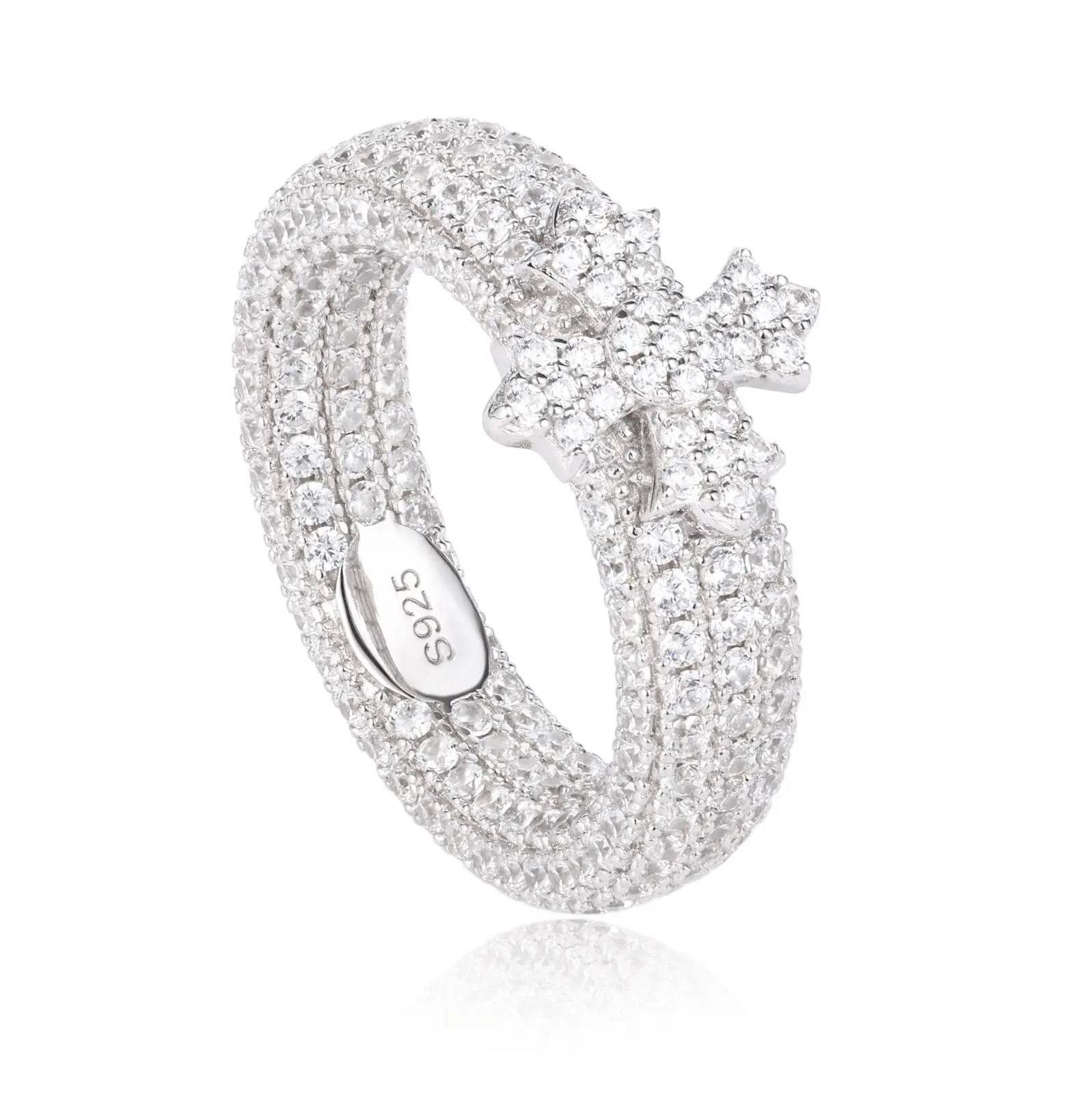 Croheart Type Cross Ring UCCIYO Lab-Created Moissanite S925 Sterling Silver Moissanite Ring for Women Men Hip Hop Jewelry Gift  Valentines Day gift summerwins【#R521 】