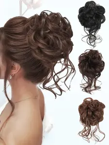 Long Hair Circle Styling Tool for Women, Realistic Flower Bun Natural Dragon Whisker Round Head Curling Band, Perfect for Updos, Synthetic Curly Hair