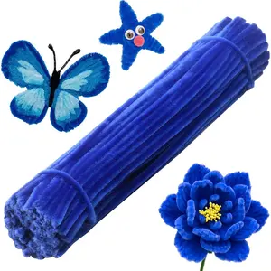 200 count Pipe Cleaners Chenille Stem Set for DIY Arts Crafts Decorations (Blue)