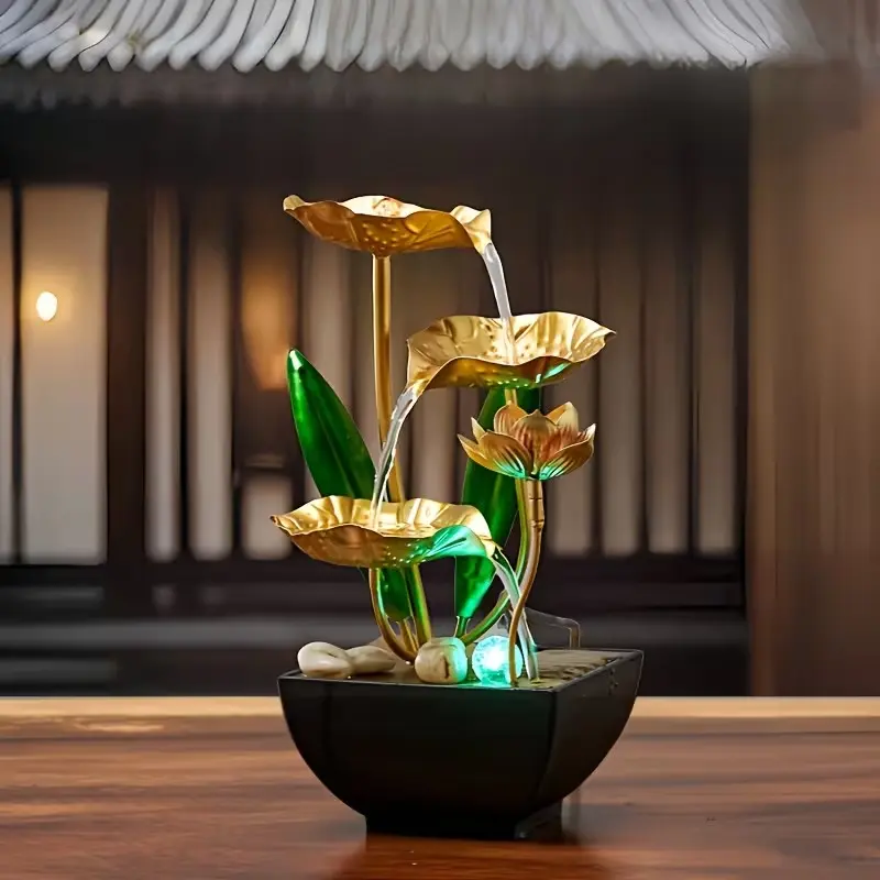 Nordic Iron Art Water Fountain, Automatic Humidifier Desktop Decor for Home Relax, Air Humidifier