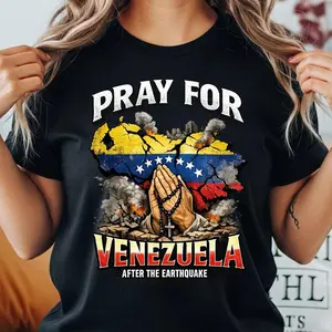 Pray For Venezuela Comfort Colors Shirt, Venezuela Earthquake Prayer Tee, Faith Hope Love Venezuela Awareness Graphic T-Shirt Unisex Womenswear Graphic Tops ZKY Apparel Made In The USA