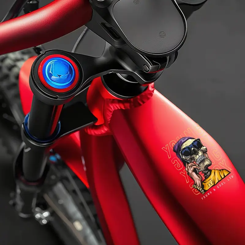 2Pcs Reflective Scratch Resistant Bicycle Sticker - Bright Rainbow Swirl Design, Durable Plastic Self-Adhesive Decorative Sticker, Suitable for Mountain Bike and Road Bike Frames, Glossy Car Exterior Accessories, Bicycle Accessories