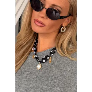 Alina Black & White Polka Dot Pearl Necklace