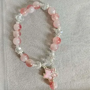 Amazing Bracelet-Star Shape Pink and White Color Beads