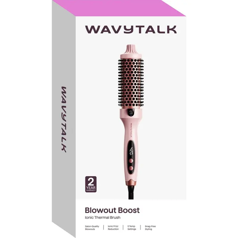 Wavytalk 206 Ionic Thermal Heated Curling Brush - Pink - 1.5  display picture 2