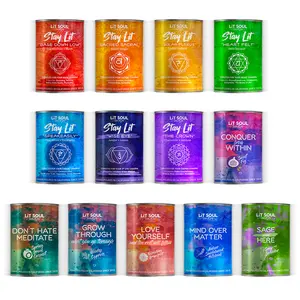 Lit Soul Candles - Meditation Candle w Crystal - Large Size - Est 60-70hr Burn Time
