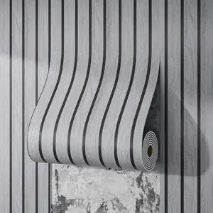 Self-Adhesive 3D Wood Grain PVC Wall Sticker – Thick Large Roll Peel & Stick Slat Wall Panel, Easy to Install for Walls and Ceilings, Ideal for Living Room, Bedroom, Office Makeover – 15.75 in × 118.11 in per Roll