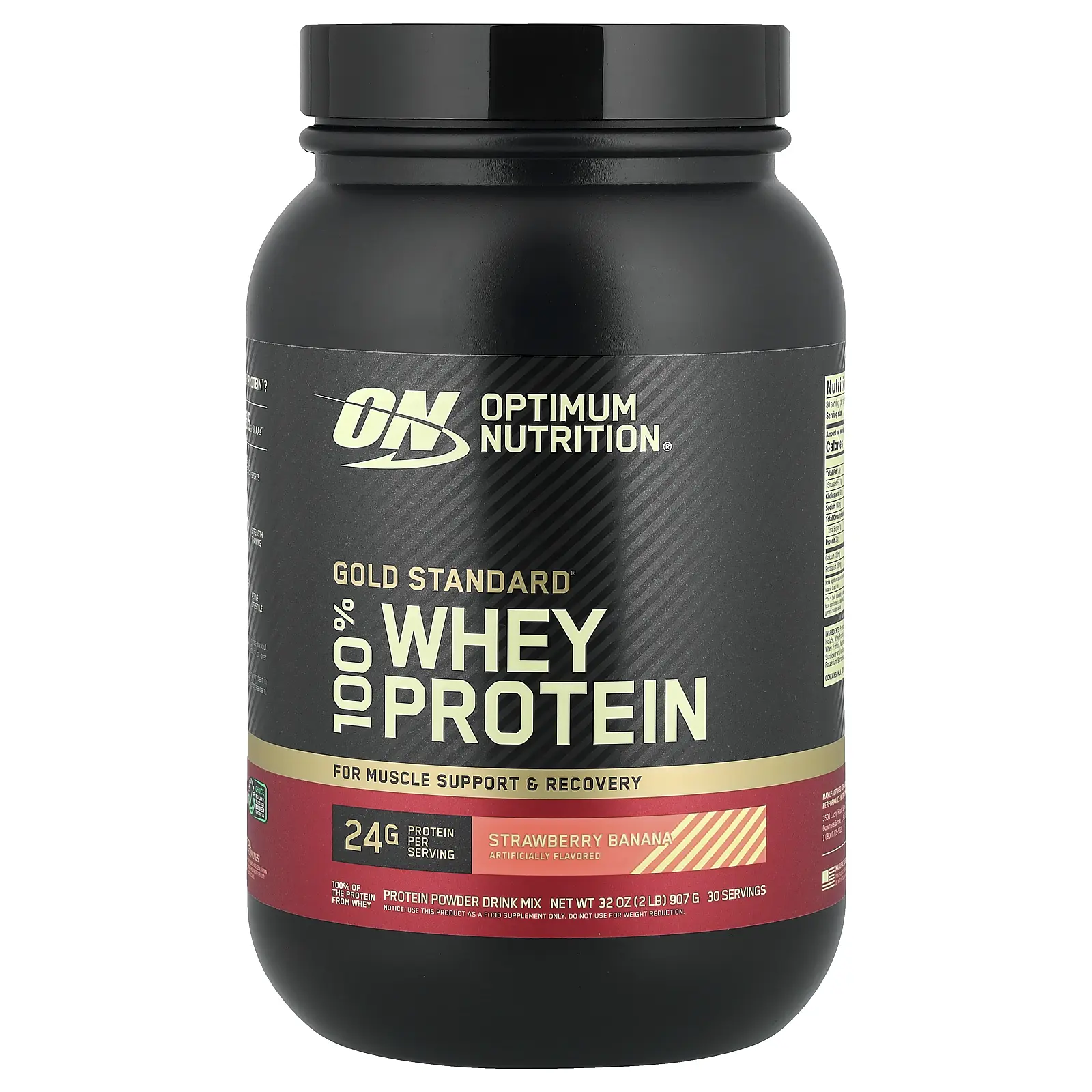 Optimum Nutrition Gold Standard® 100% Whey Protein, Strawberry Banana, 2 lb (907 g)