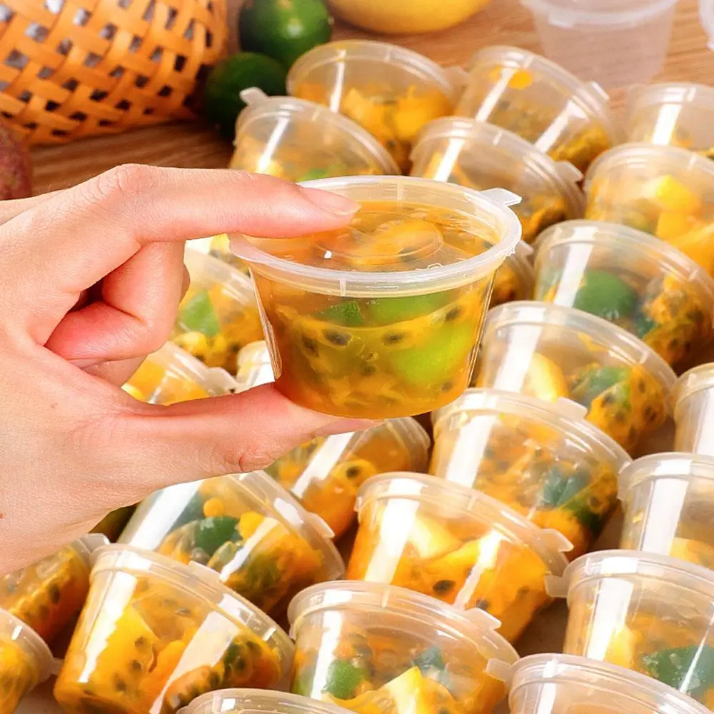 Mini Food Containers with Lid, 50pcs Plastic Leak-proof Mini Sauce Containers, Food Preserving Containers