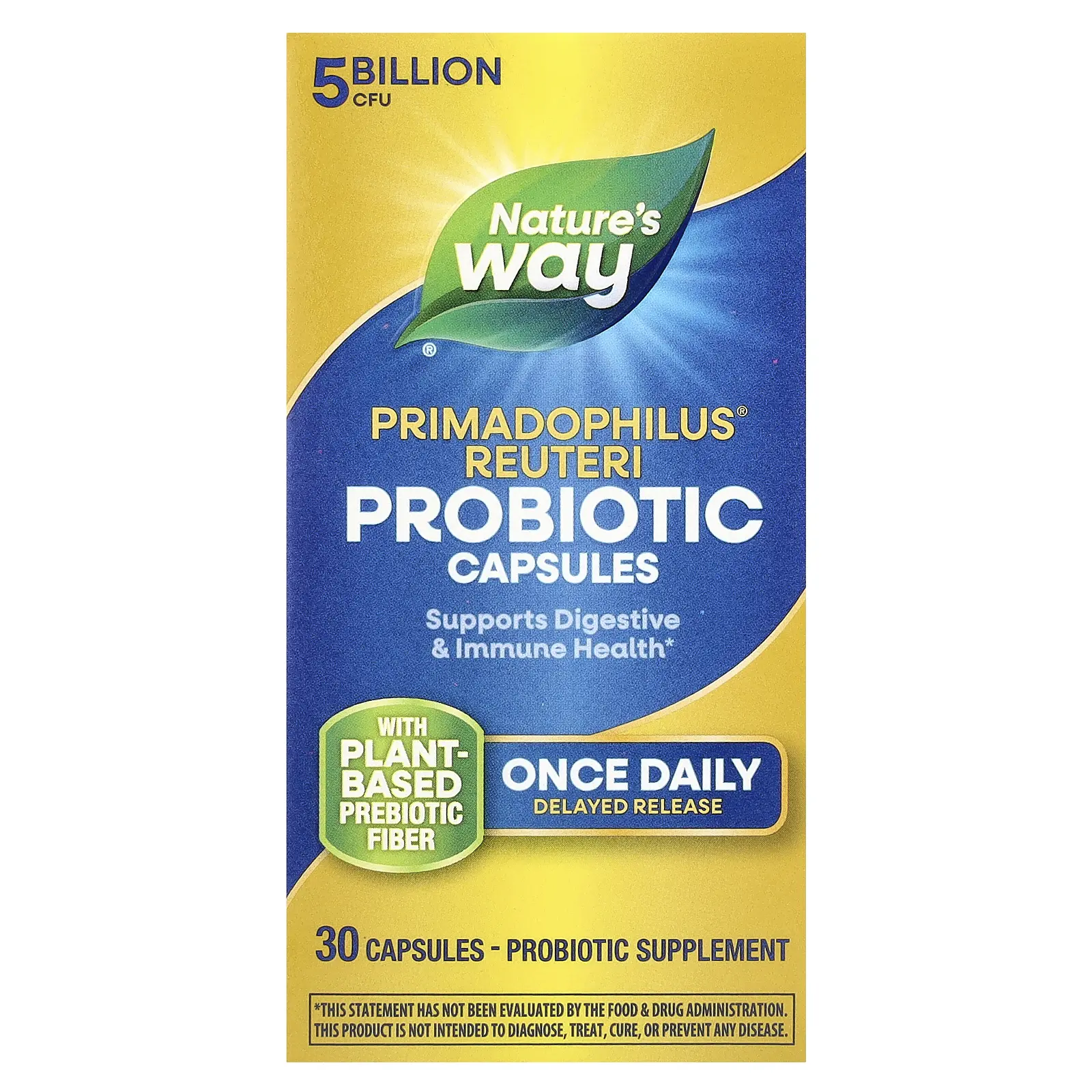 Nature's Way Primadophilus® Reuteri Probiotic, 5 Billion CFU, 30 Capsules