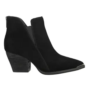 Vintage Havana Womens Collins Pointed Toe Zippered Casual Boots Ankle Low Heel 1-2" - Black
