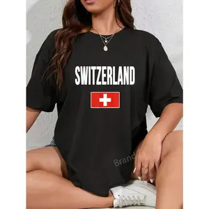 100% Cotton Switzerland Swiss Flag T-Shirt