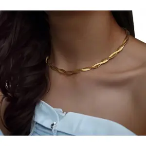 Gold Filled Double Snake Necklace with Double Snake Design