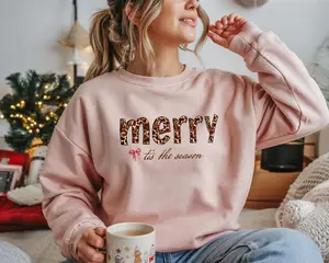 Merry Christmas Leopard Print Sweatshirt - Festive Holiday Season Sweater
