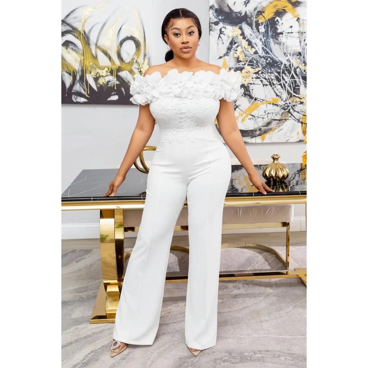Bare Elegance Off-Shoulder Jumpsuit