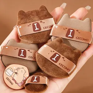 Capybara Puff Set Mini Flocked Thumb Puff Wet Dry Use Makeup Concealer Tool