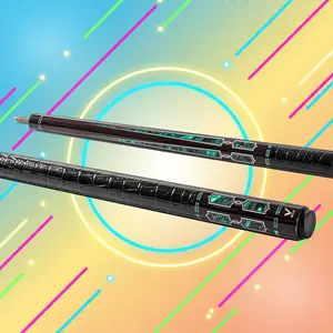 EVO LUNA Pool Cue, Malachite Eclipse — Glassfiber Precision Shaft, Carbon-Glass Butt, Synthetic Leather Wrap, Ultra-Stiff 3/8-10 Stainless Joint