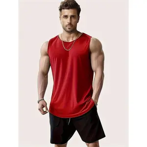 Men’s plus-size quick-dry sleeveless tank top — breathable, comfortable fit for running and marathon workouts
