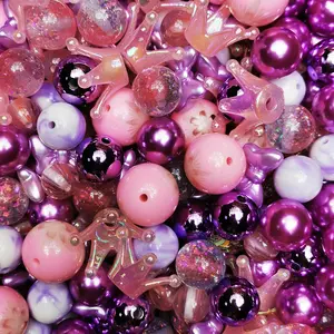 【D.P.C】Color Thems -  Acrylic DIY Beads Mix - 150ml 300ml 650ml Sizes for Bracelets Phone Charms Necklaces Hair Beads Bag Chains Earrings Rings Hair Ropes
