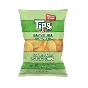 TIPS Beef Tallow Potato Chips — Jalapeño — Seed Oil Free Kettle Chips