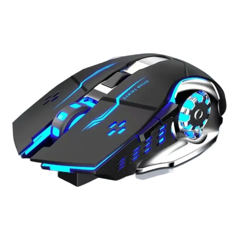 Rechargeable Silent 2.4G Bluetooth Gaming Mouse with USB, Mechanical Backlit, Lightweight Computer Peripherals Gaming Accessory for PC Gamers