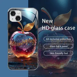 Suitable for [iPhone 15 Plus] New high-end glass mobile phone case New business simple electroplated silver glass mobile phone case Affordable anti-fall and anti-fingerprint 995