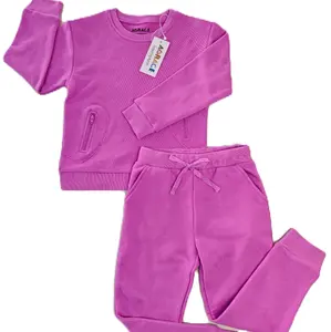 girls  Pink Sweatpants and Sweatshirt Set for a Comfortable Look - kidswear, Clothing