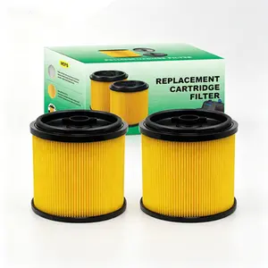 Compatible Standard Cartridge Filter Replacement, 2 Pack for Wet/Dry Vacuums, Fits Vacmaster VBV1210 and Most Shop-Vac 5-20 Gallon Models, 5-16 Gallon Capacity, Reusable, No Glue Needed